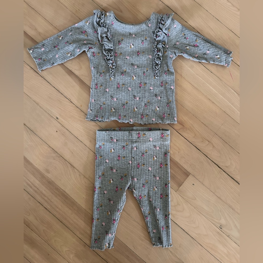 George - Infant Grey Floral Set